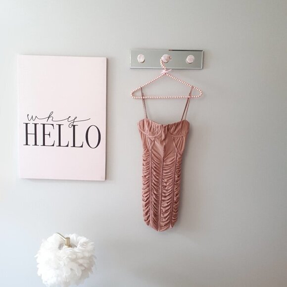 NWOT Zara dusty rose ruched tulle corset mini dress, XS - Picture 10 of 16